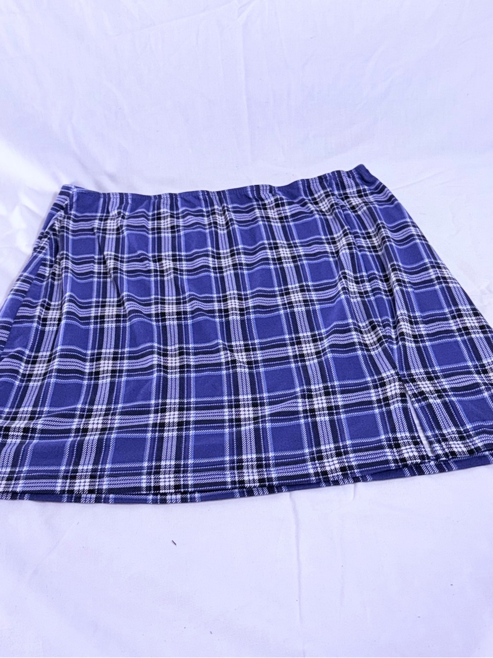 rue21 Blue Plaid Pleated Mini Skirt XL Y2K Preppy Schoolgirl Dark Academia